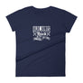 Olde Bones Rock & Now Play Da Blues Women's Short Sleeve T-Shirt - Navy | Olde Bones Rock! vintage inspired tees, women's retro rock tees, ladies classic rock t shirts