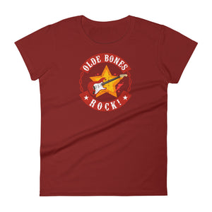 Old Bones Rock! Women's Short Sleeve T-Shirt - Independence Red | Olde Bones Rock! vintage inspired tees, women's retro rock tees, ladies classic rock t shirts