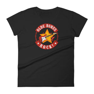 Old Bones Rock! Women's Short Sleeve T-Shirt - Black | Olde Bones Rock! vintage style t shirts, rock & roll tees, wommen's rock and roll t shirts